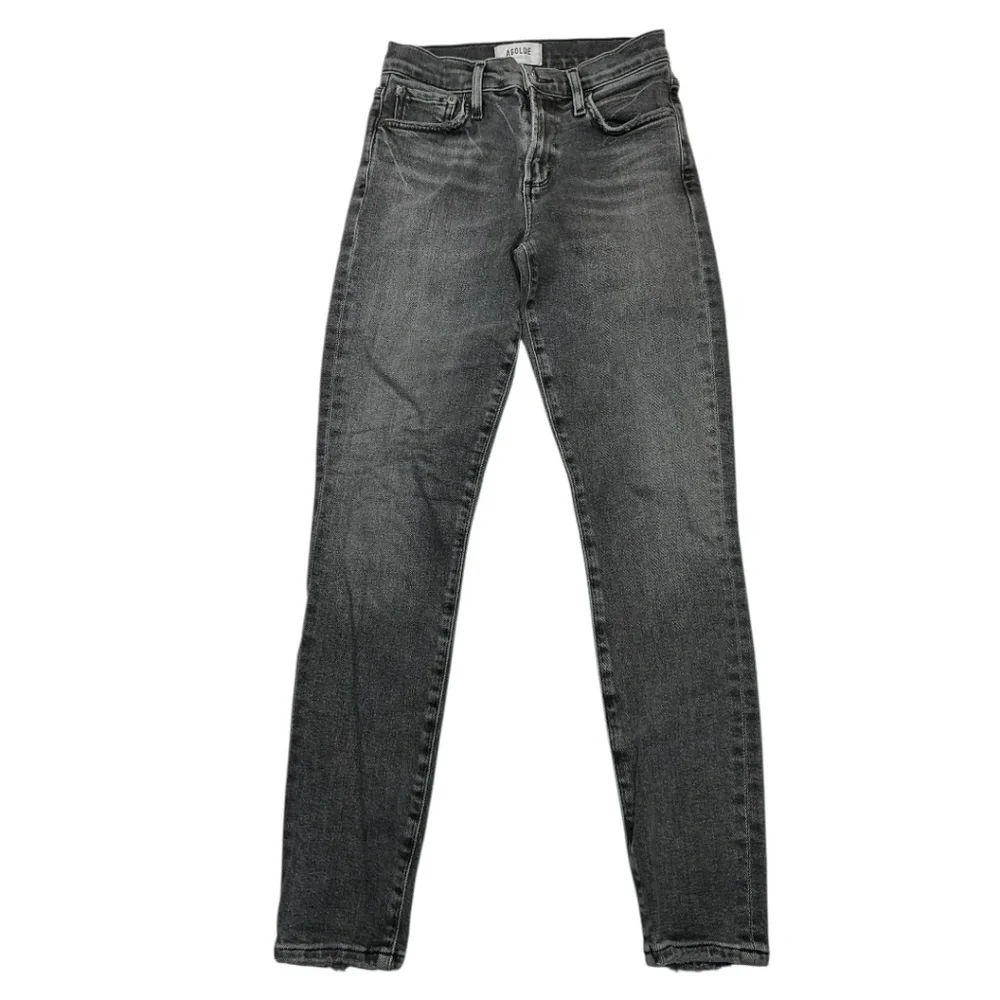Agolde Pinch Waist Skinny High Waist in Grey Jeans Denim